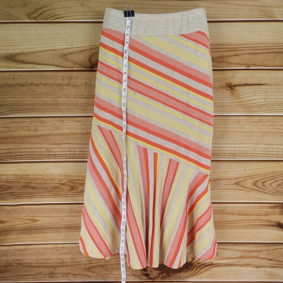 Passports Maxi Skirt Womens S Multicolor Striped Polyester Elastic Waist Stretch - Picture 3 of 8